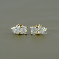 Cushion And Heart Cut Diamond Toi Et Moi Stud Earring