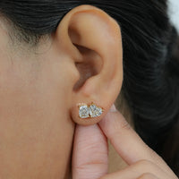 Cushion And Heart Cut Diamond Toi Et Moi Stud Earring