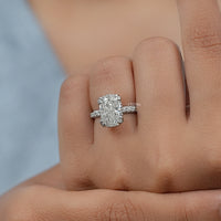 Vintage Cushion Cut Solitaire Accent Diamond Ring