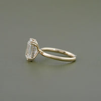 Old Mine Cushion Cut Hidden Halo Engagement Ring