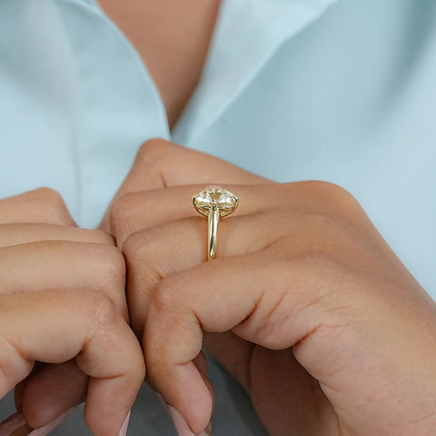 Square Old Mine Cushion Cut Solitaire Ring