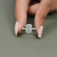 Vintage Cushion Cut Solitaire Accent Diamond Ring