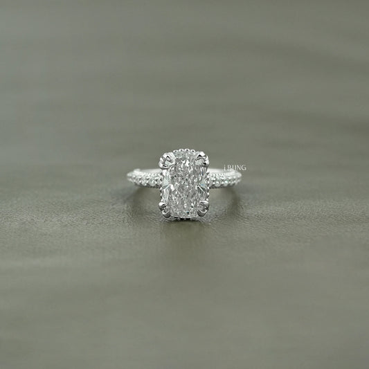 Vintage Cushion Cut Solitaire Accent Diamond Ring Solitaire Accent Ring