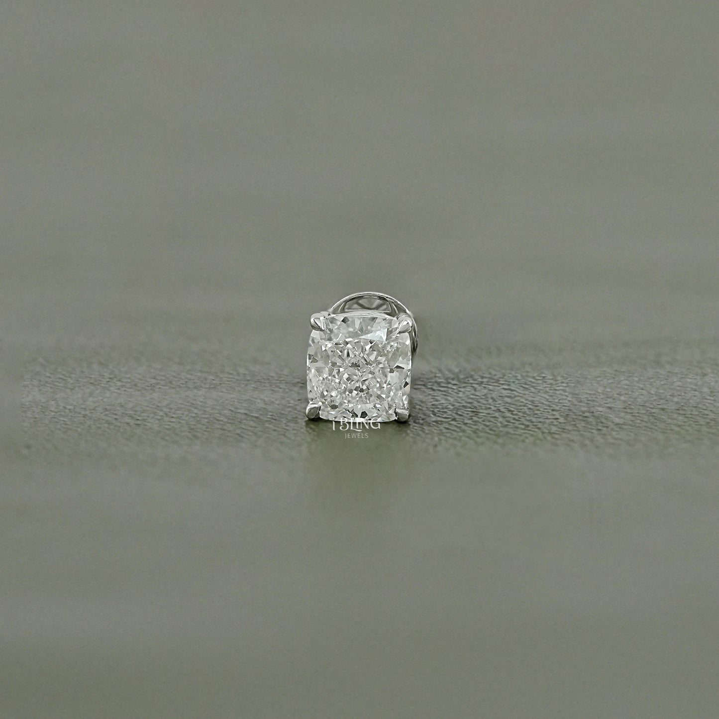 Cushion Cut Lab Diamond Push Back Stud Earrings