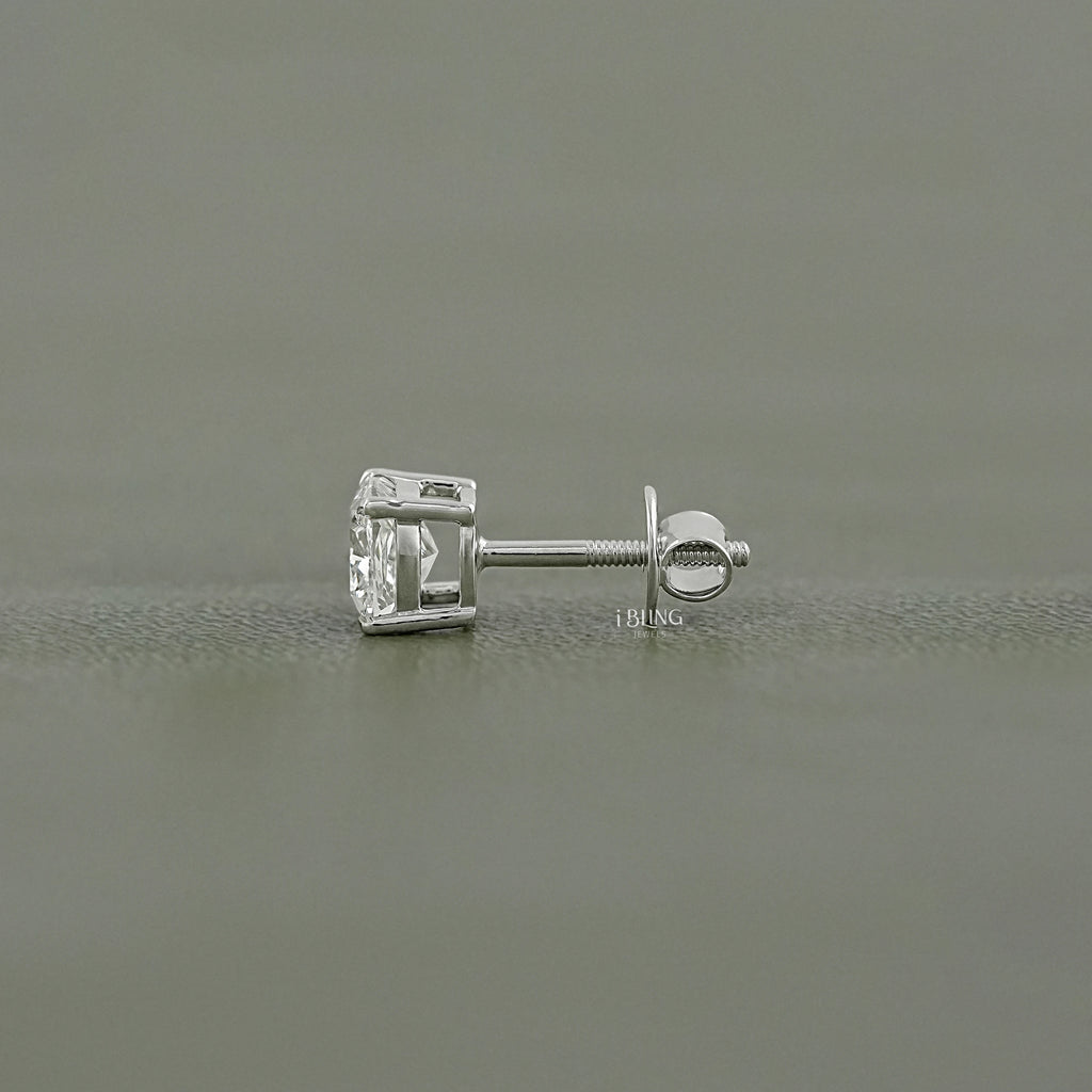 Cushion Cut Lab Diamond Push Back Stud Earrings