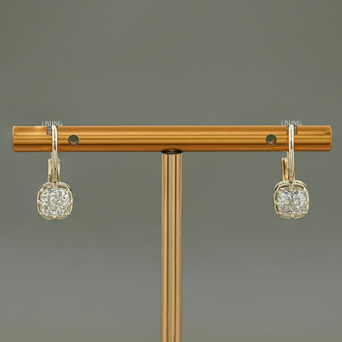 Cushion Lab Grown Diamond Hoop Earrings