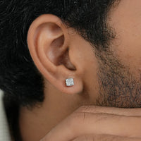 Cushion Cut Lab Diamond Push Back Stud Earrings