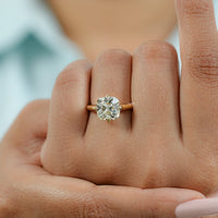 Square Old Mine Cushion Cut Solitaire Ring