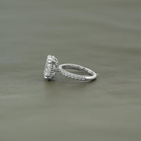 Vintage Cushion Cut Solitaire Accent Diamond Ring