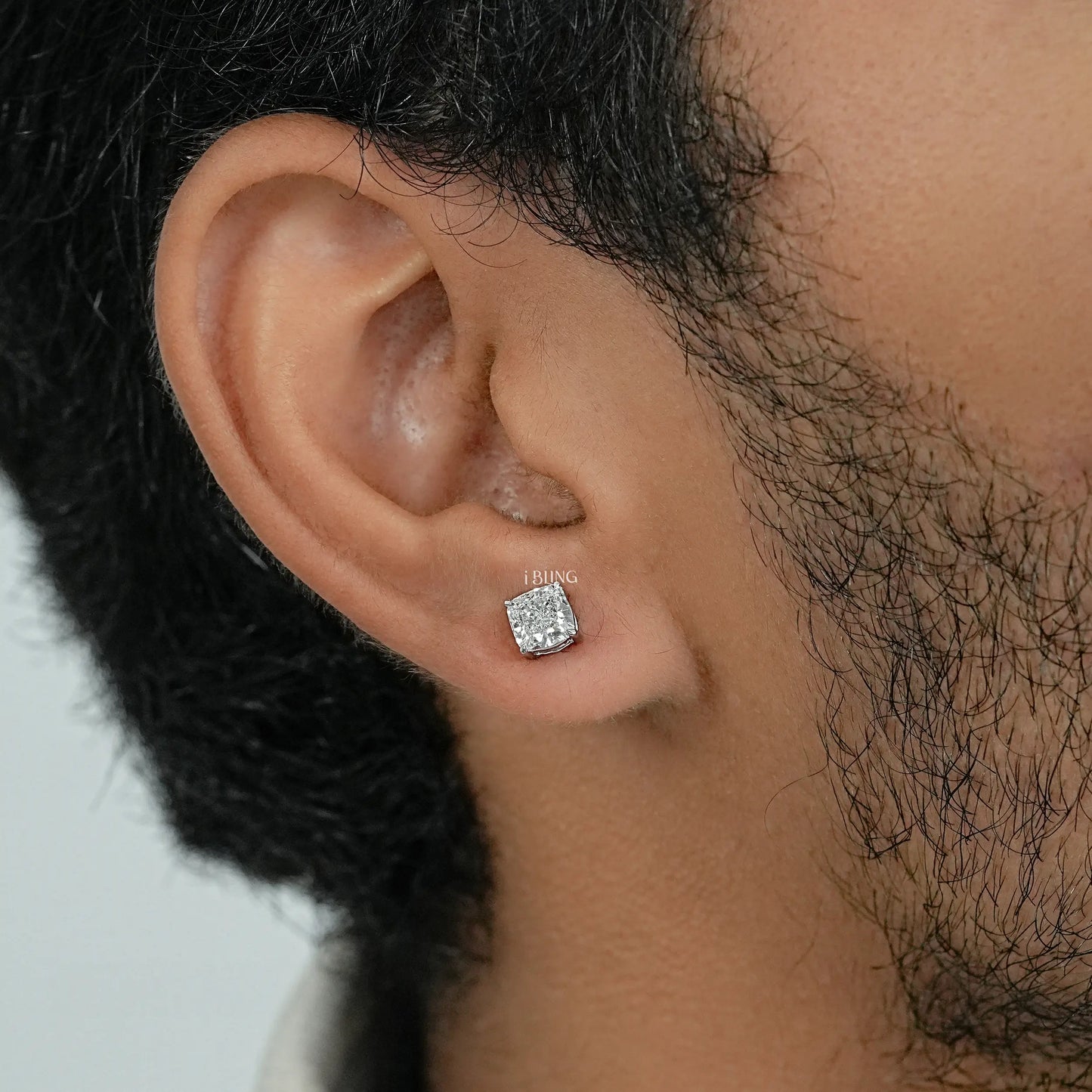 Cushion Cut Lab Diamond Push Back Stud Earrings