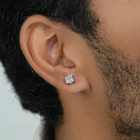 Cushion Cut Lab Diamond Push Back Stud Earrings