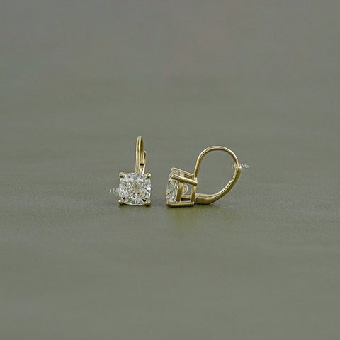 Square Cushion Lab Diamond Hoop Earrings