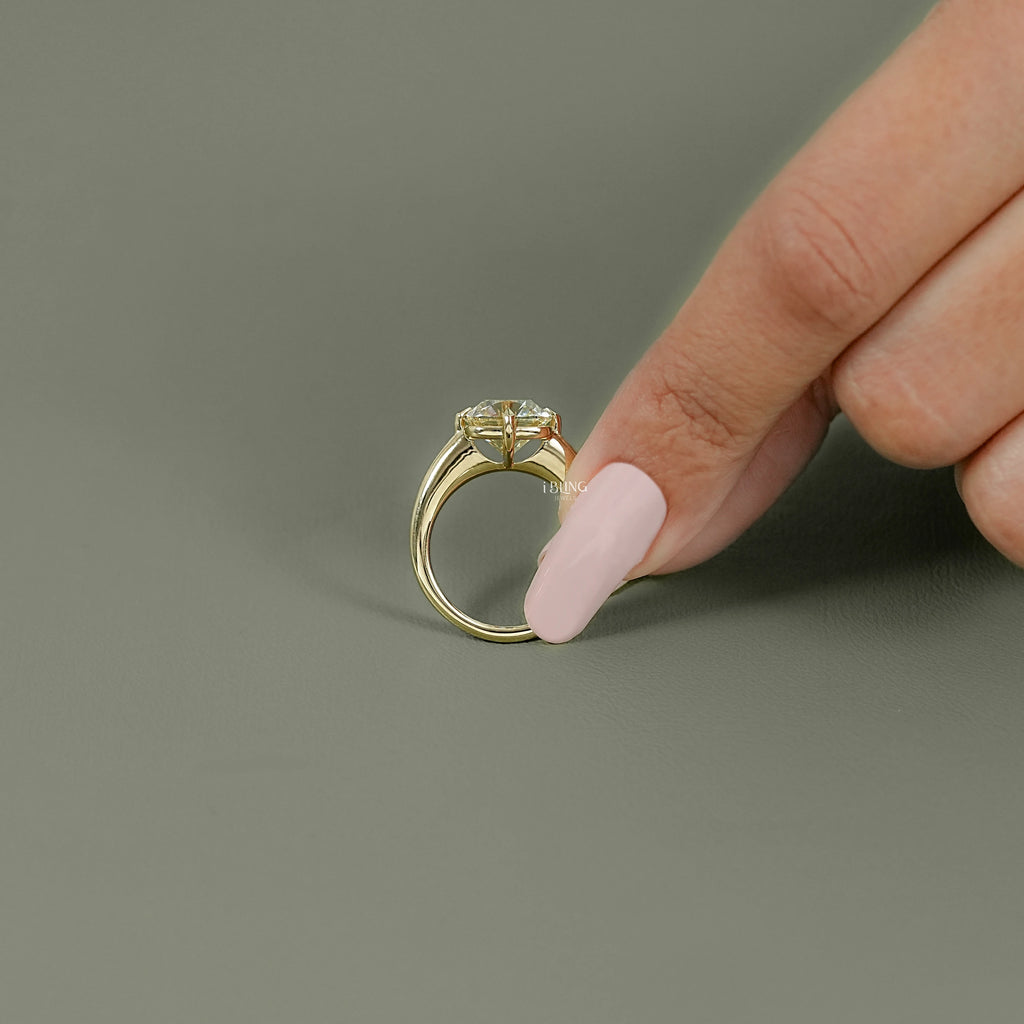 Square Old Mine Cushion Cut Solitaire Ring
