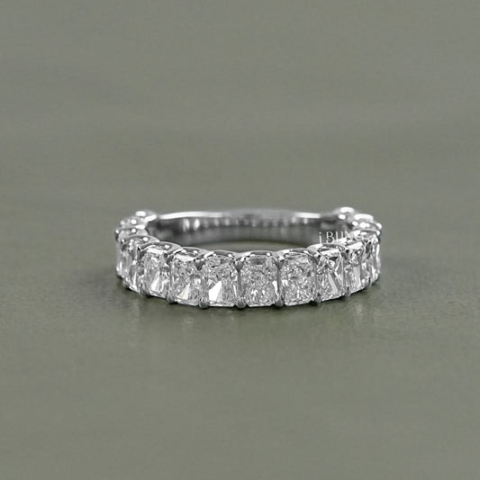 Radiant cut eternity band by iBling Jewels in a shared prong white gold settin