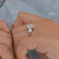 Three Stone Round Diamond Engagement Ring