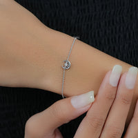 Half Moon Shape Round Cut Lab Diamond Bracelet