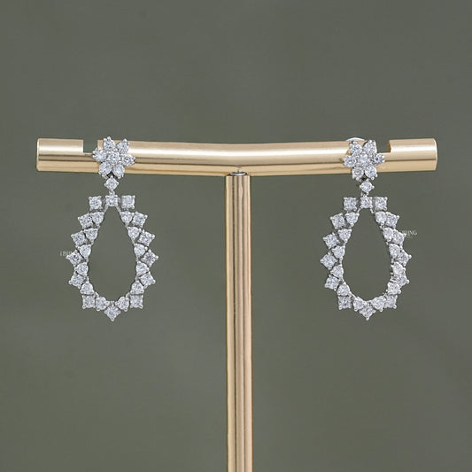 Round Cut Lab Grown Diamond Dangle Drop Earrings Dangle & Drops