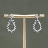 Round Cut Lab Grown Diamond Dangle Drop Earrings