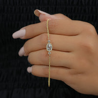 Three Stone Rose Cut Oval Diamond Bracelet