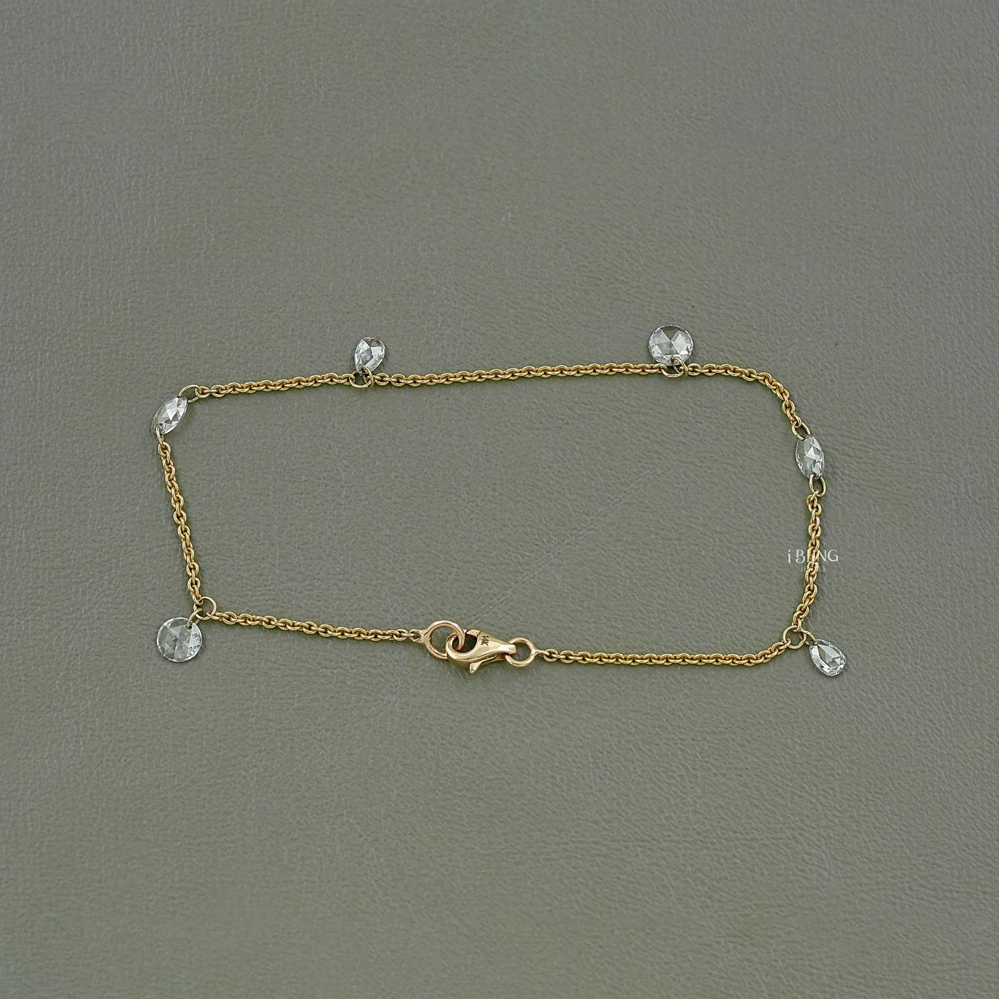 Multi Shape Rose Cut Diamond Station Bracelet