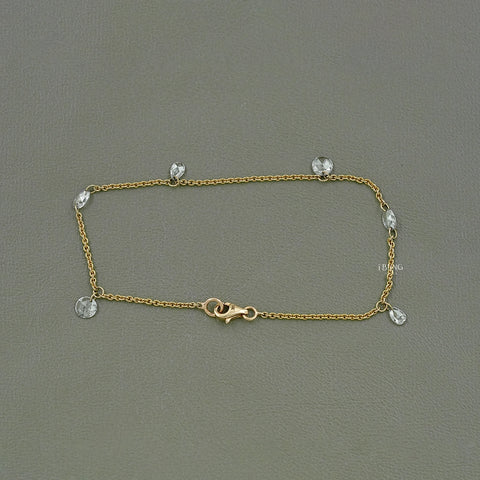 Multi Shape Rose Cut Diamond Station Bracelet