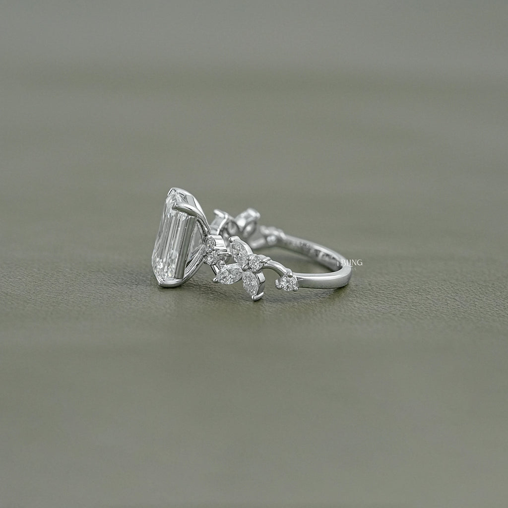 Emerald Cut Lab Grown Diamond Engagement Ring