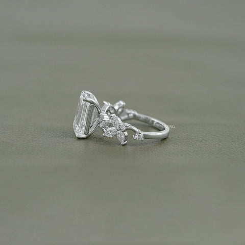 Emerald Cut Lab Grown Diamond Engagement Ring
