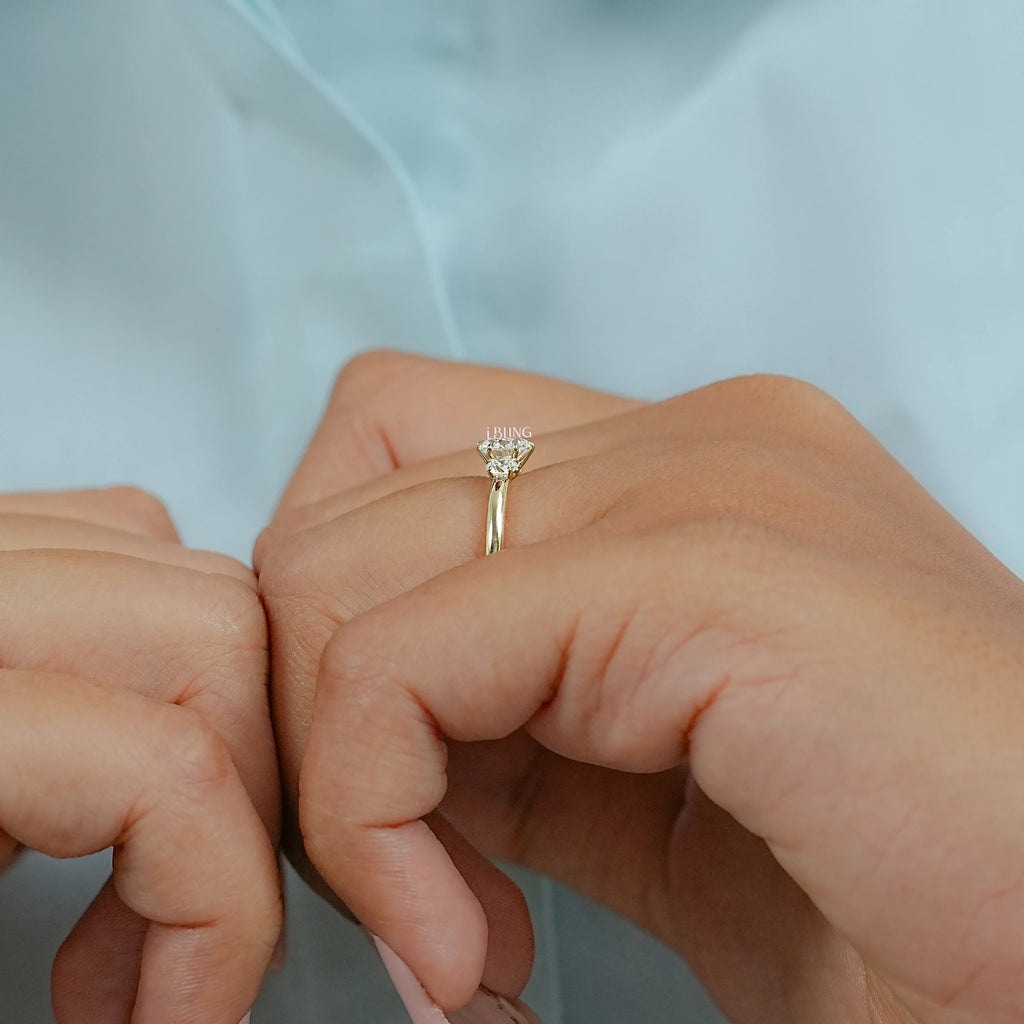 Old European Round Three Stone Anniversary Ring