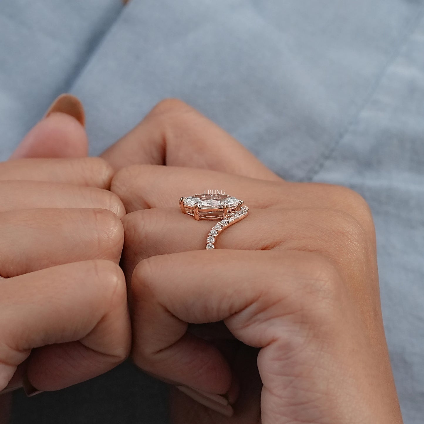 Marquise Cut Lab Diamond Solitaire Accent Ring Solitaire Accent Ring