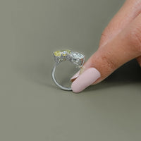 Fancy Vivid Yellow Pear Diamond Toi Moi Ring
