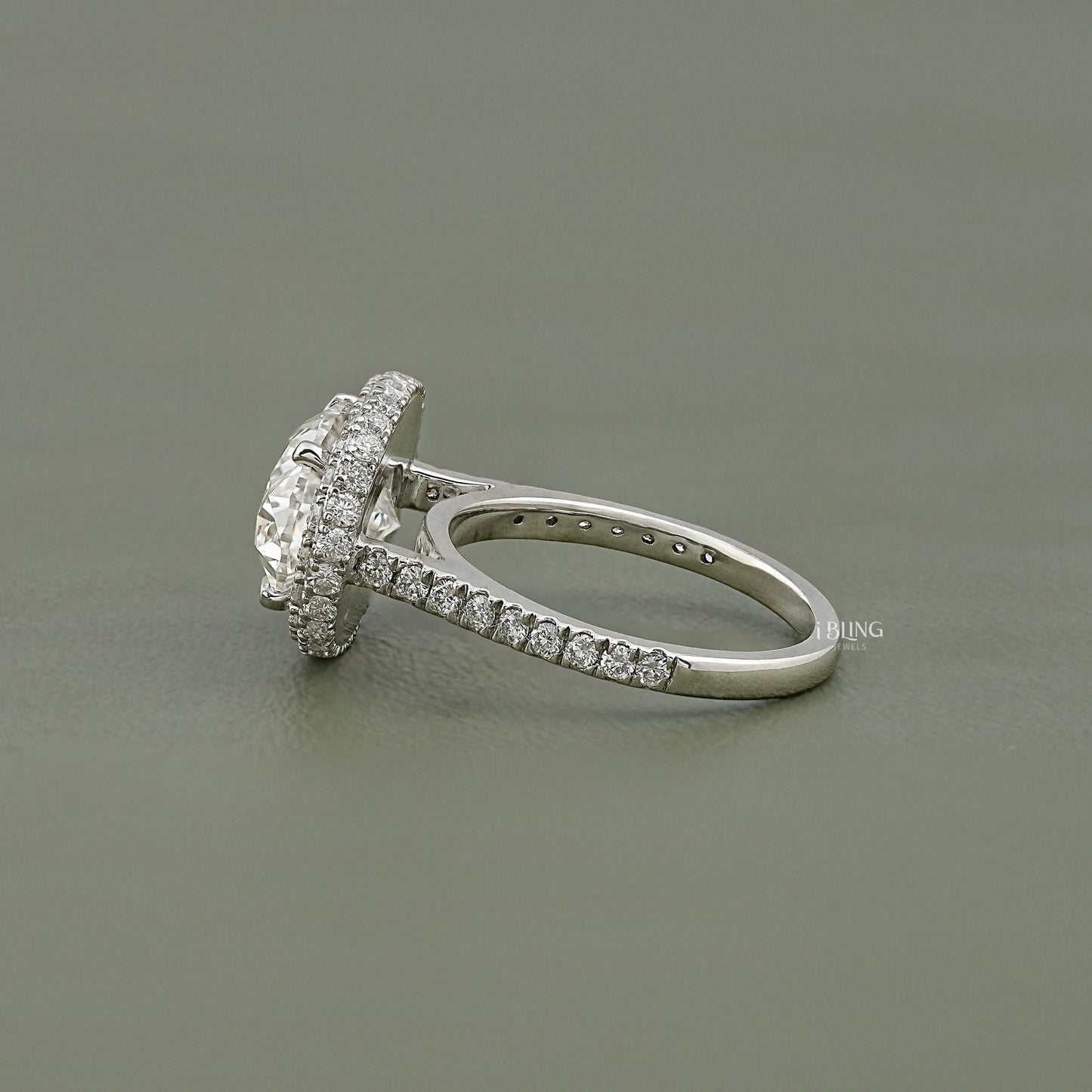 Double Halo East-West Oval Cut Ring Halo Ring