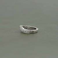 Round Cut Lab Diamond Curved Wedding Band
