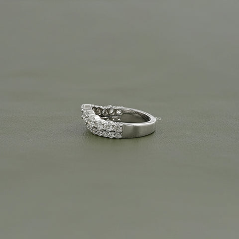 Round Cut Lab Diamond Curved Wedding Band