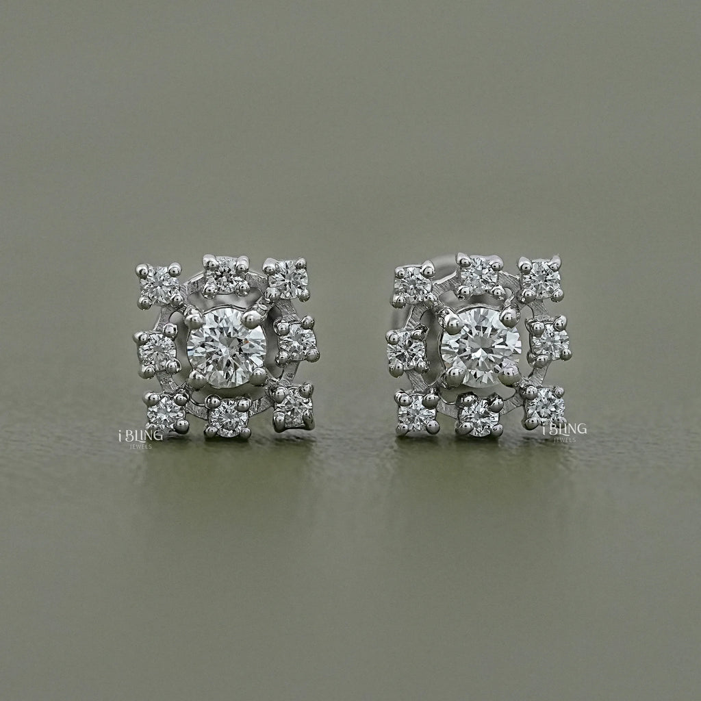 Round Cut Eco Friendly Diamond Dainty Stud Earrings