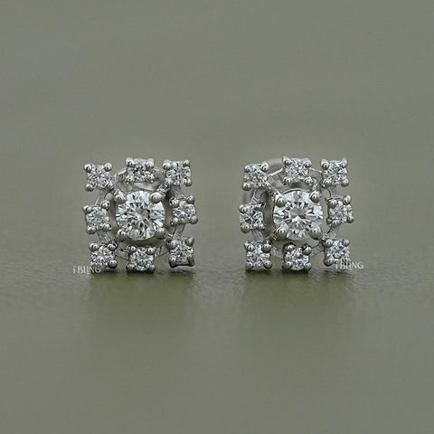 Round Cut Eco Friendly Diamond Dainty Stud Earrings