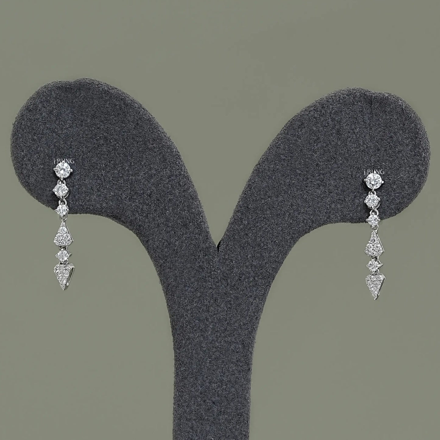 Round Diamond Dangle Drop Earrings
