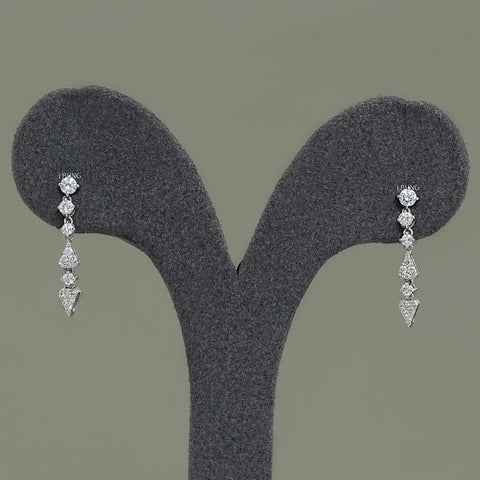 Round Diamond Dangle Drop Earrings