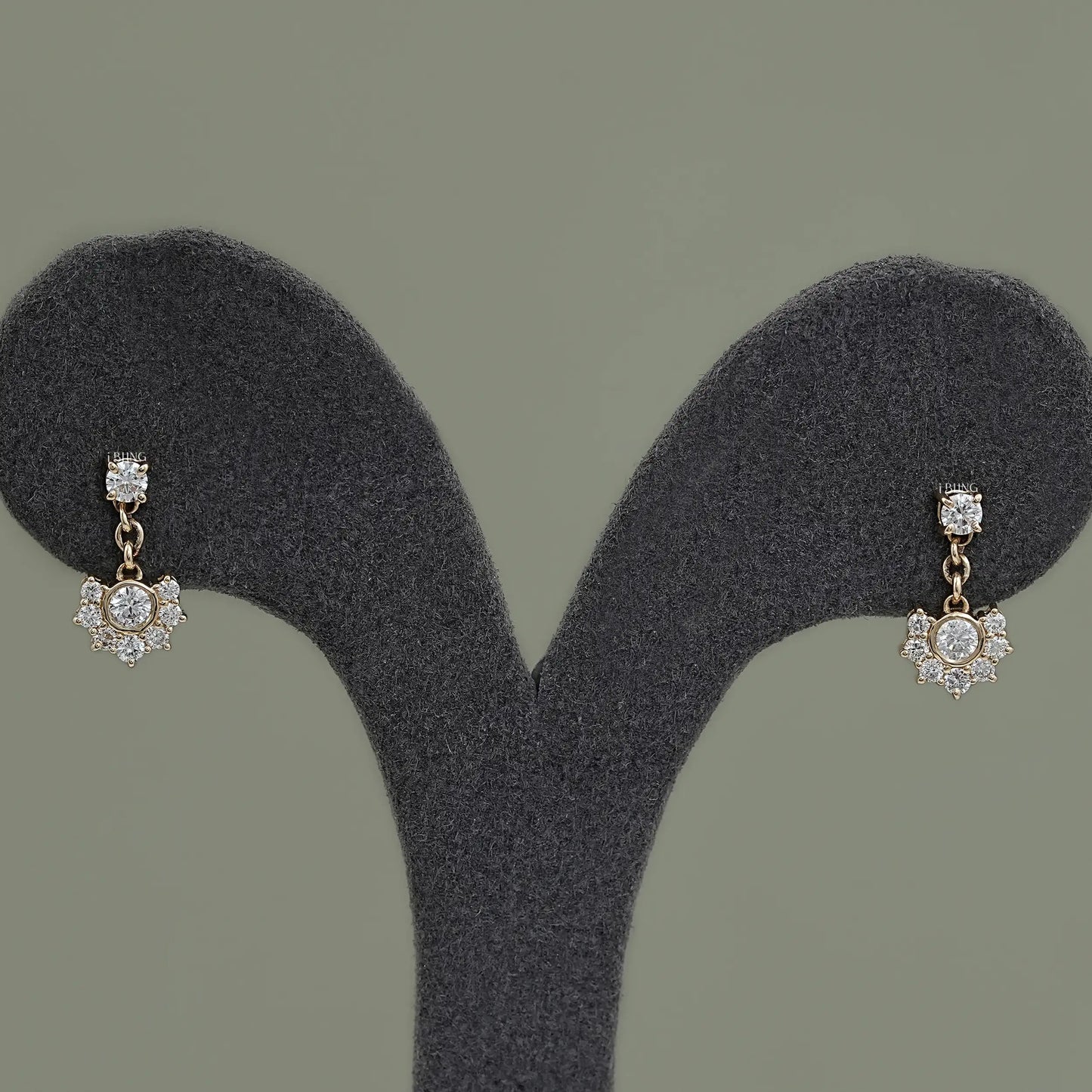 Round Cut Lab Diamond Cluster Drop Earrings Dangle & Drops