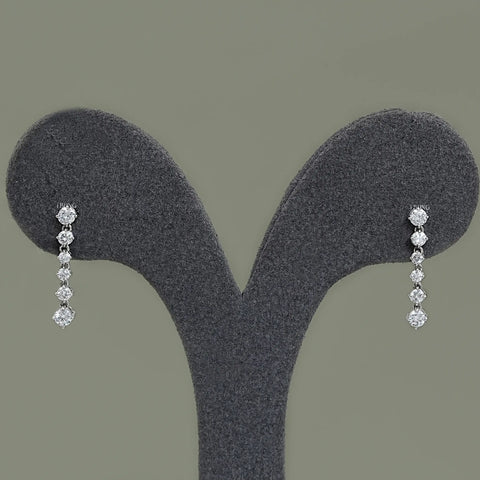 Lab Grown Round Diamond Dangle Earrings
