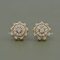 Round Lab Diamond Double Halo Stud Earrings