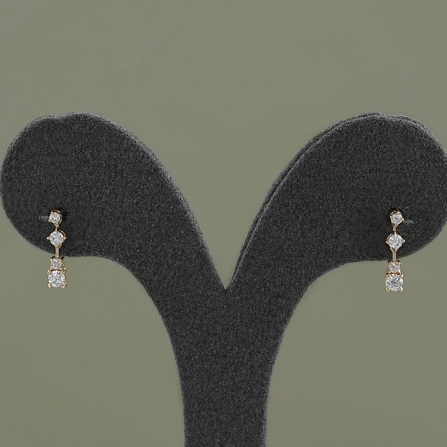 iBling Jewels round lab diamond drop dangle earrings for women