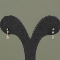 Round Lab Diamond Drop Dangle Earrings