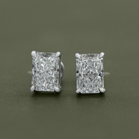 Radiant Lab Diamond Stud Earrings