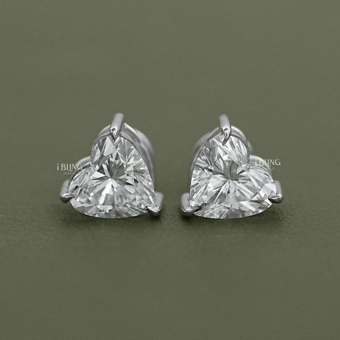 Heart Lab Grown Diamond Stud Earrings