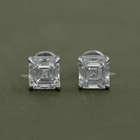 Asscher Lab Diamond Stud Earrings