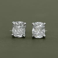 Elongated Old Mine Cushion Lab Diamond Stud Earrings