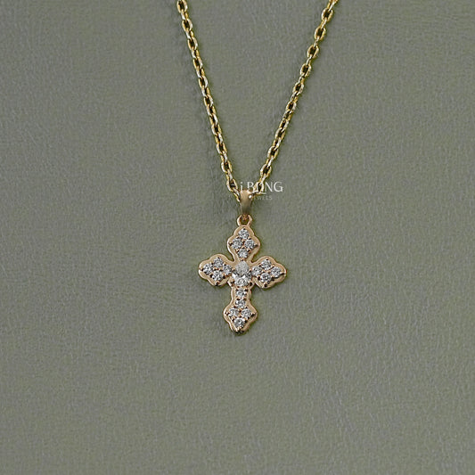 Pear Cut Lab Grown Diamond Cross Pendant Pendants