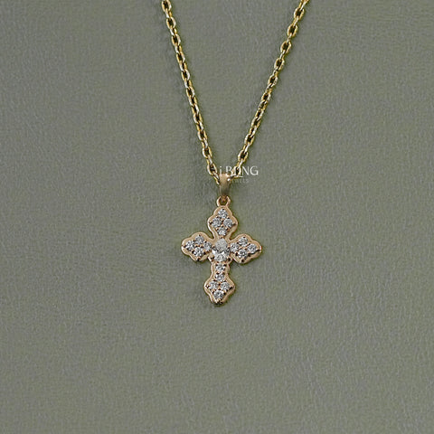 Pear Cut Lab Grown Diamond Cross Pendant