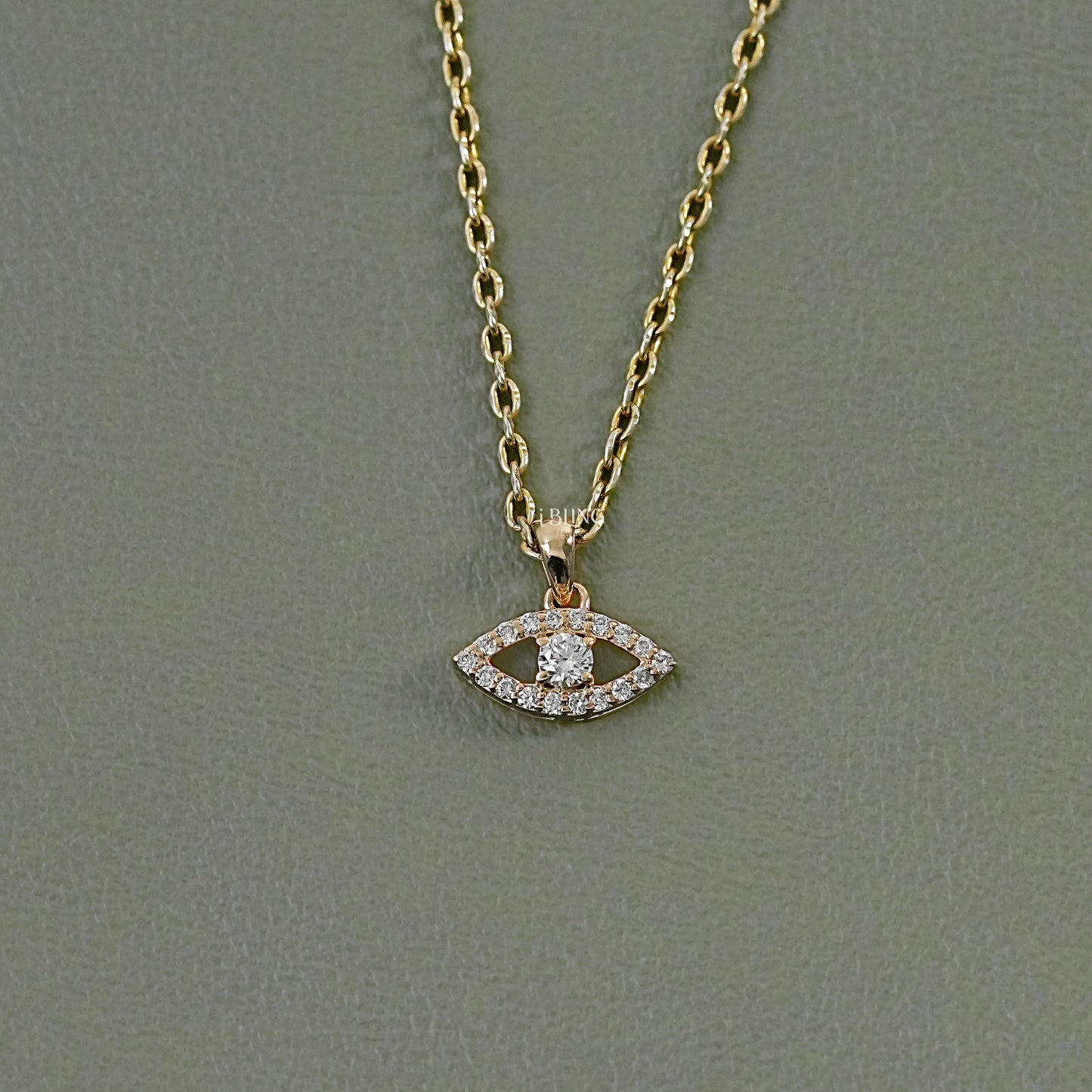 Round Cut Lab Diamond Evil Eye Pendant