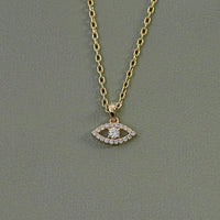 Round Cut Lab Diamond Evil Eye Pendant